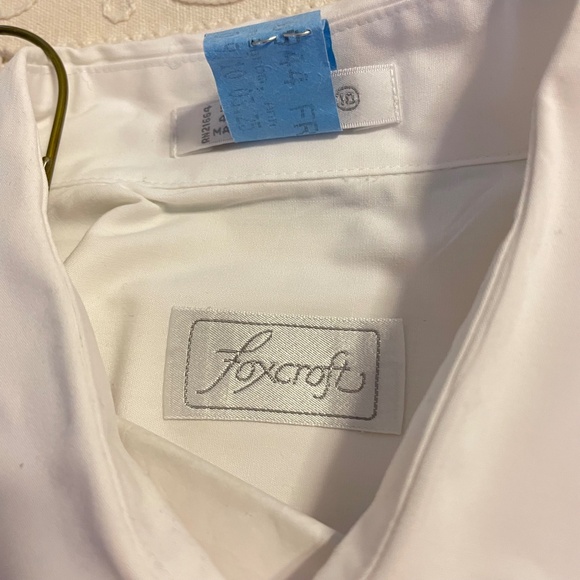 Vtg Foxcroft White Long Sleeve Christmas Embroidered White Button Up Shirt sz 10 - Picture 9 of 14